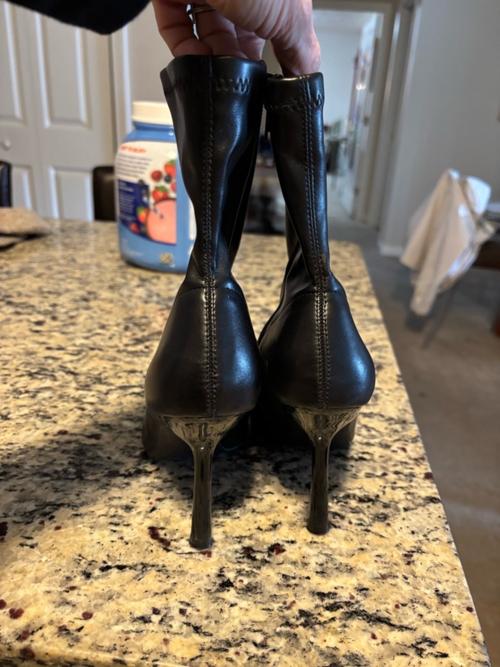 Forever 21 Black Pointed Stiletto Sock Booties - Picture 3 of 11